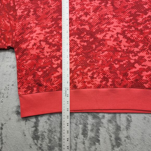NEW Under Armour UA Sweatshirt Women L Calypso Pink Camo Rival Fleece Crop Loose - Picture 9 of 10